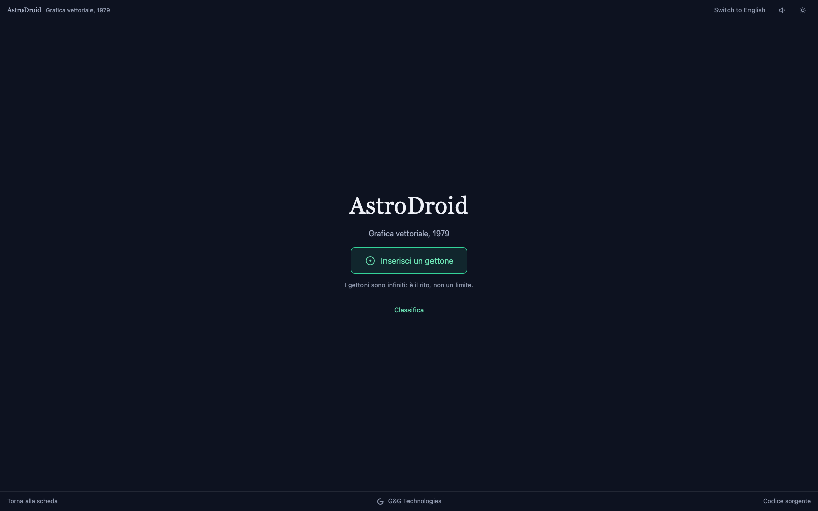 L'interfaccia dell'app, in esecuzione nel browser.